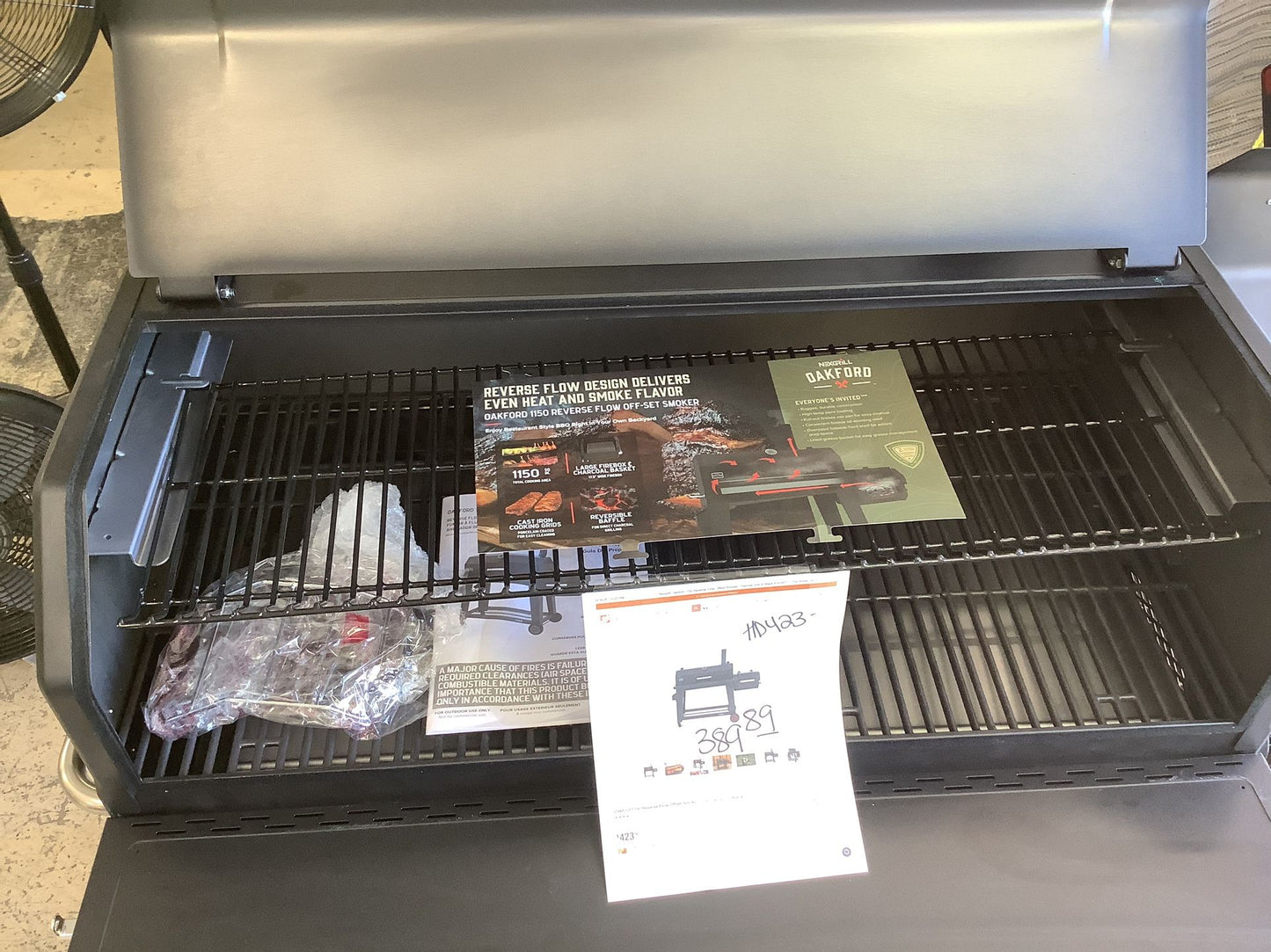 Smoker Charcoal Grill in Black