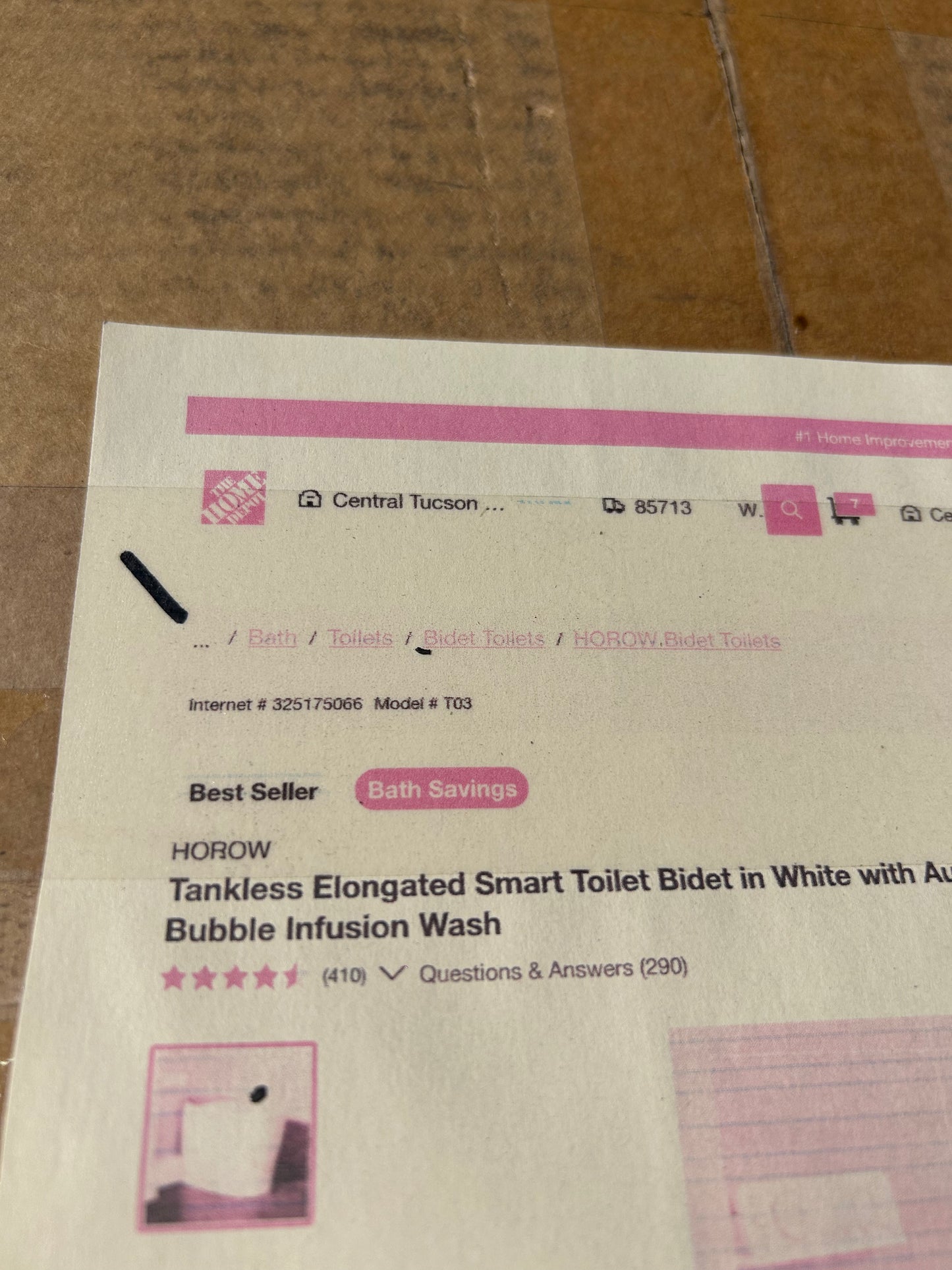 Horow tankless elongated smart toilet & bidet 