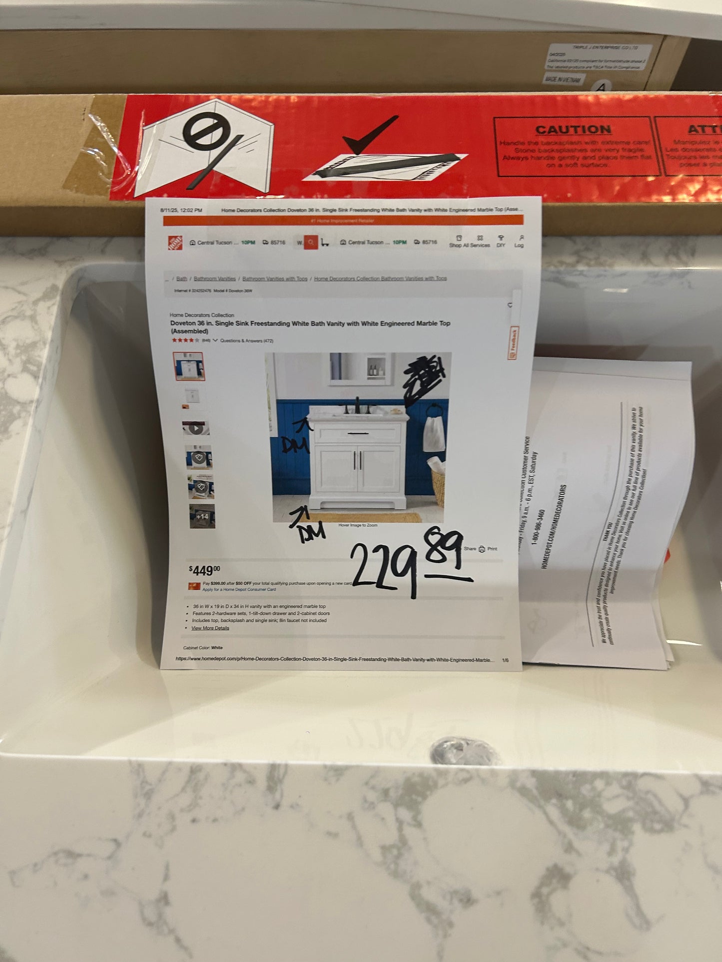 Doveton 36” bathroom vanity