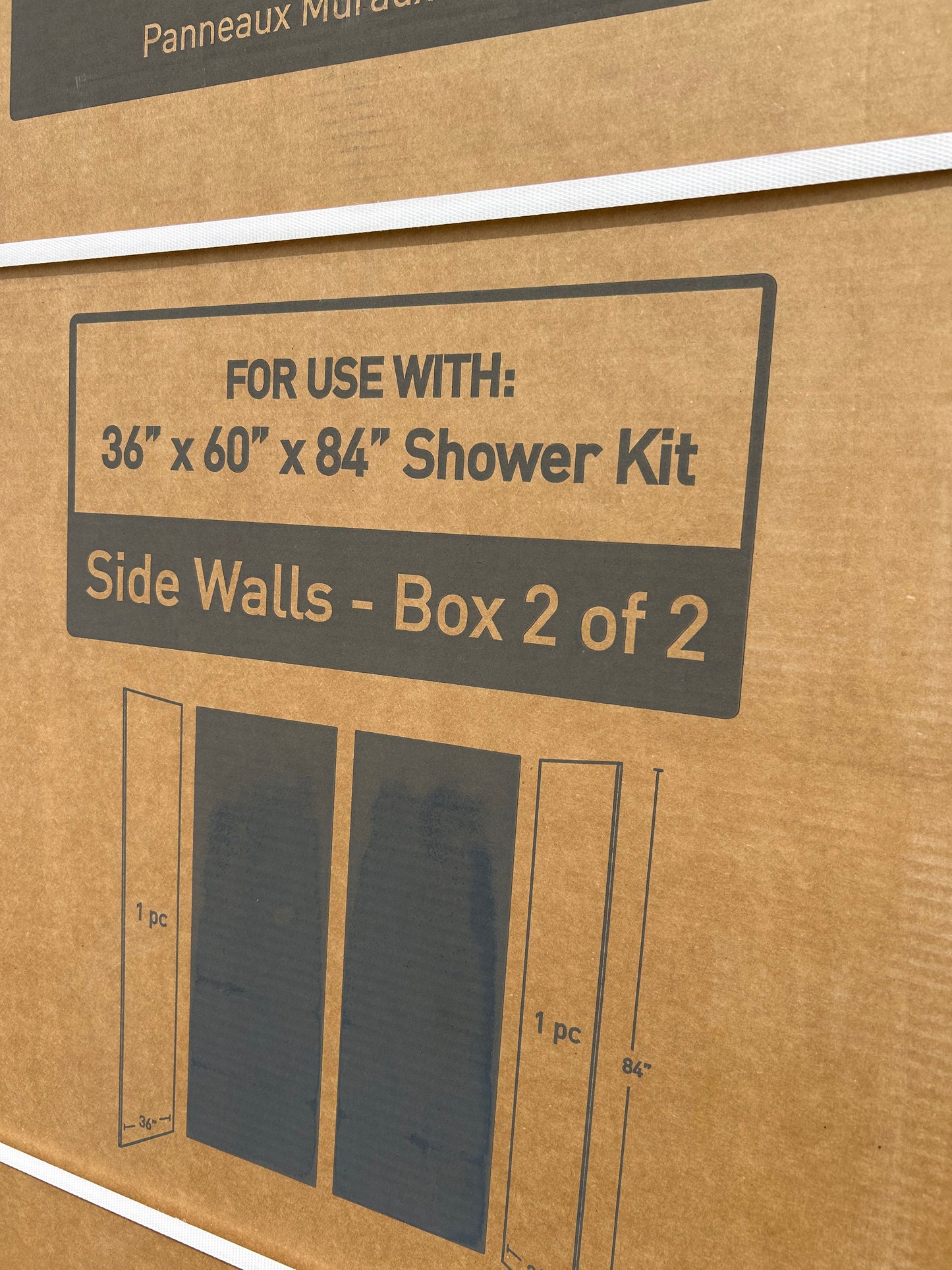 Castico solid, composite stone, shower kit with walls 