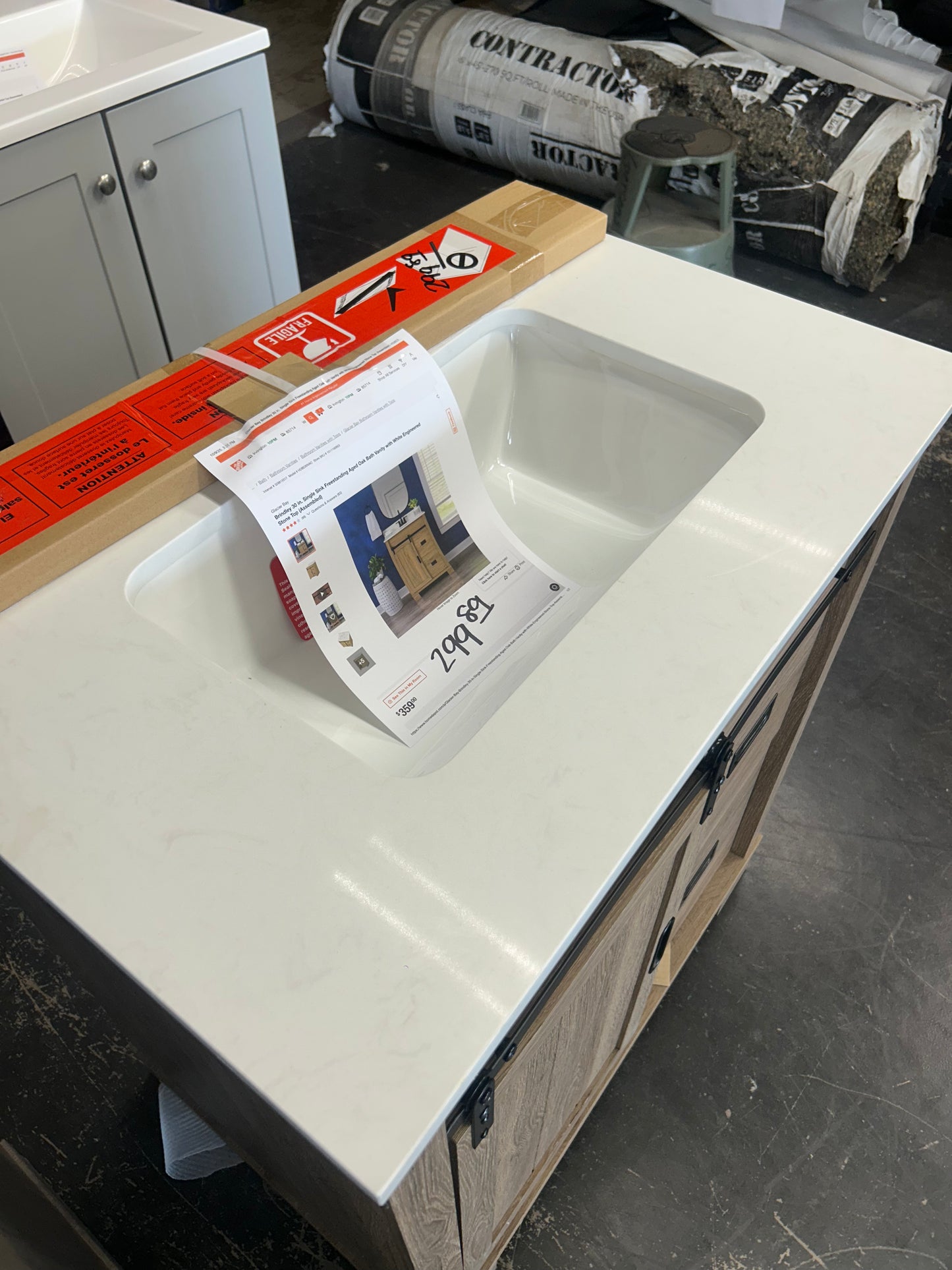 Glacier Bay Oak bathroom vanity