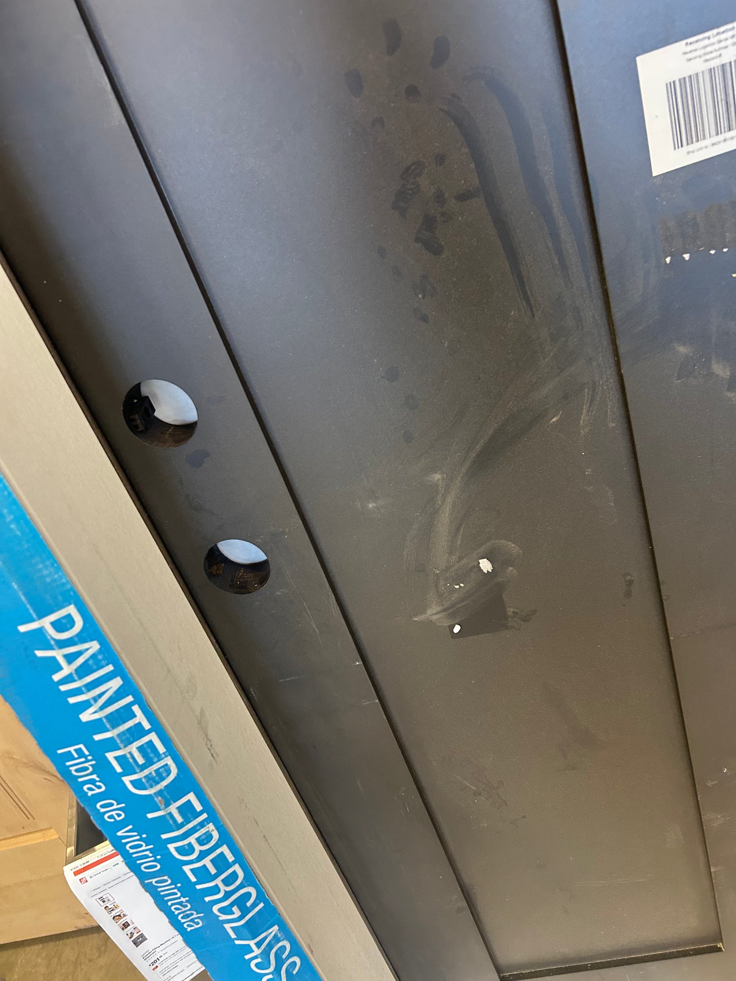 Craftsman style leaded glass front door