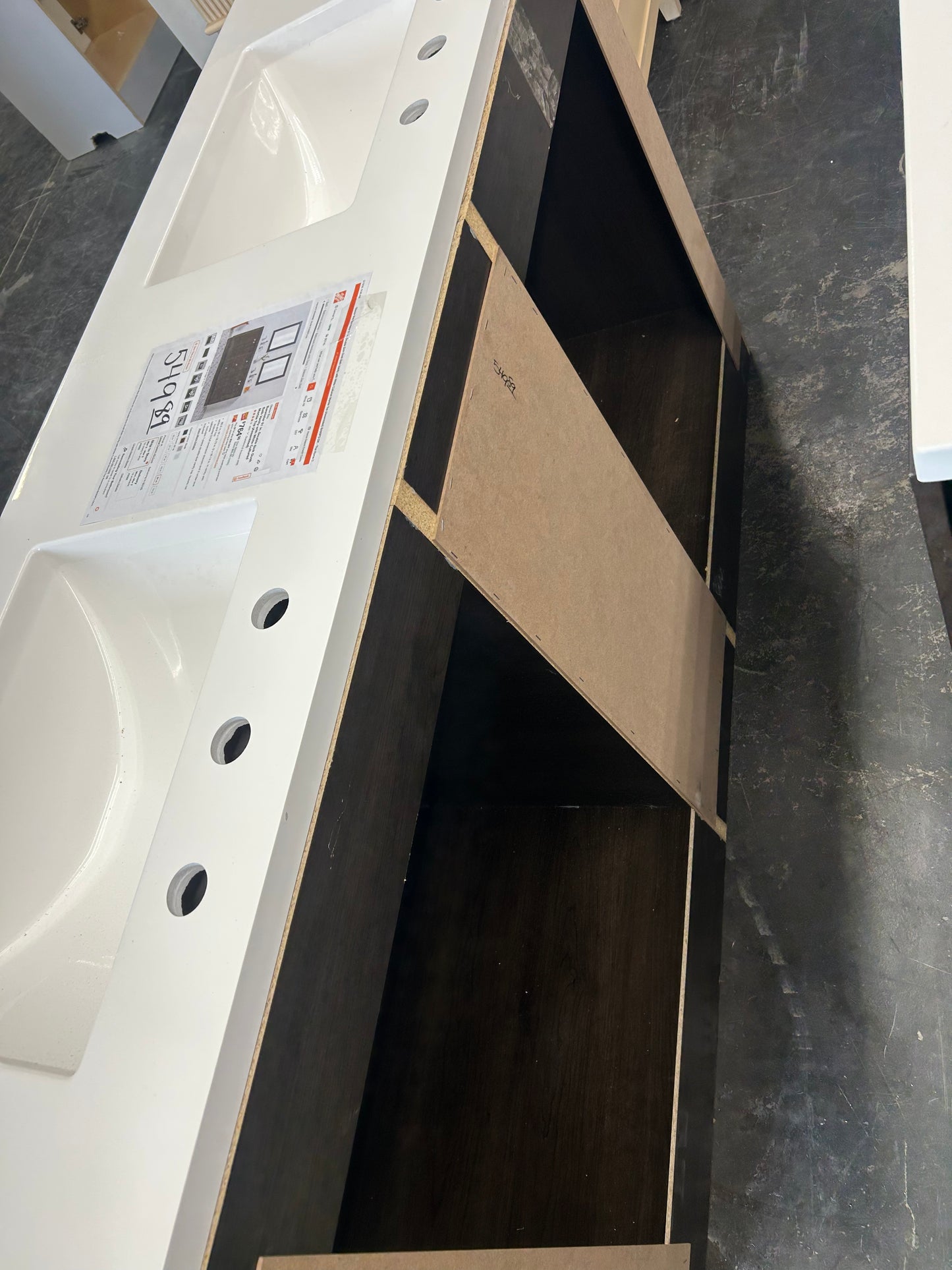 Banister 61 inch double sink bathroom vanity