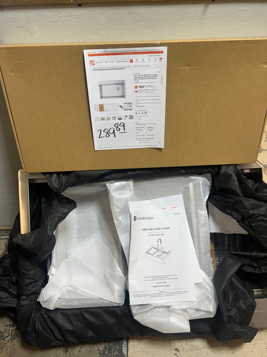 Glacier Bay single bowl, stainless steel kitchen sink