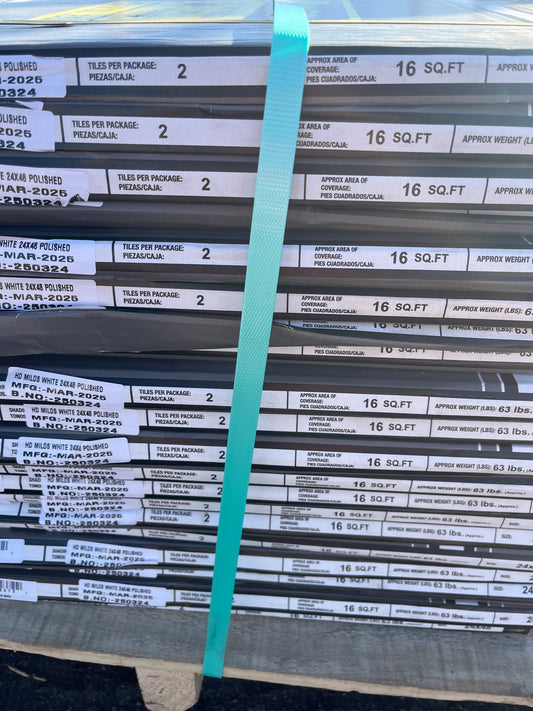 Milos white 2 x 4 porcelain tile.