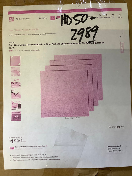 24 in. x 24 in. Peel and Stick Carpet Squares