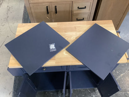 Kitchen Island w/ Wheels, Navy Blue