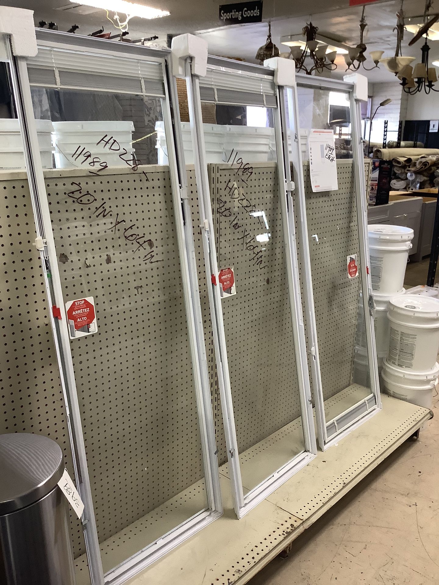 20 in. x 64 in. Door Windows w/ Blinds