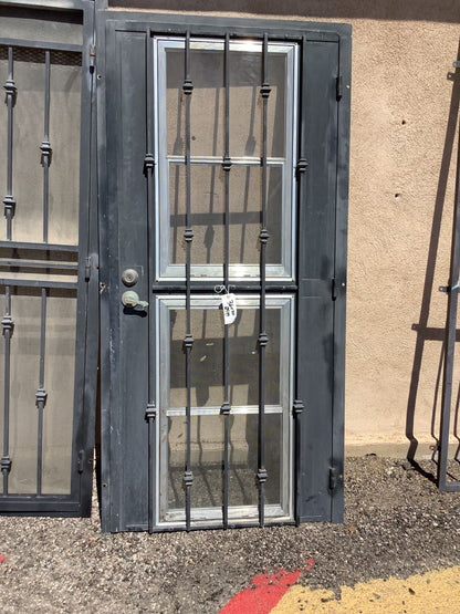 Wrought Iron Security Door w/ Frame and Windows