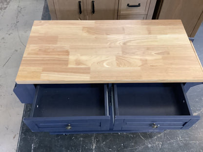 Kitchen Island w/ Wheels, Navy Blue