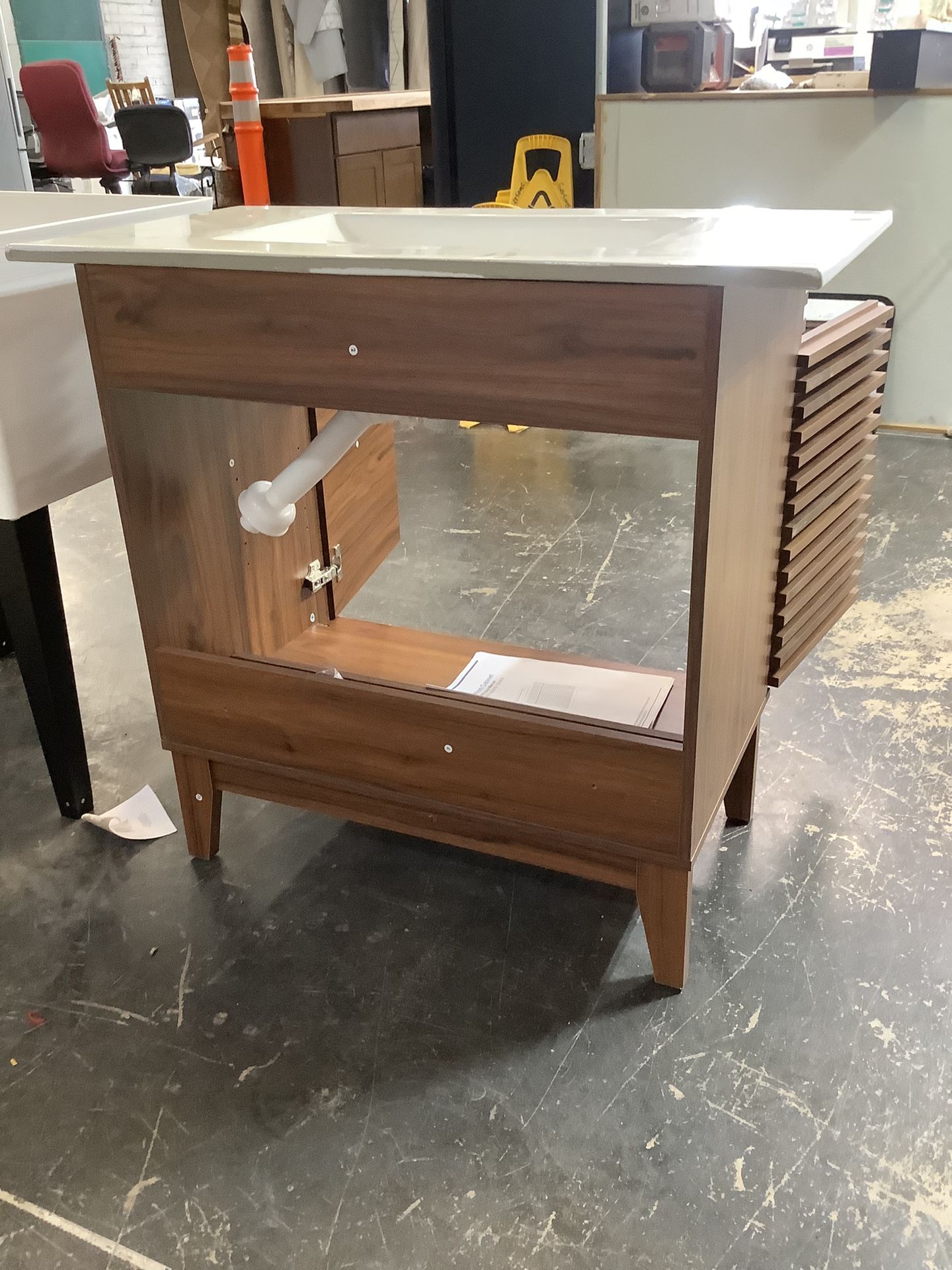 Render Walnut Bathroom Vanity