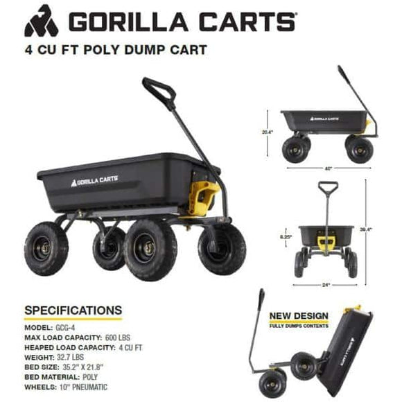 Gorilla Carts 4 cu. ft.