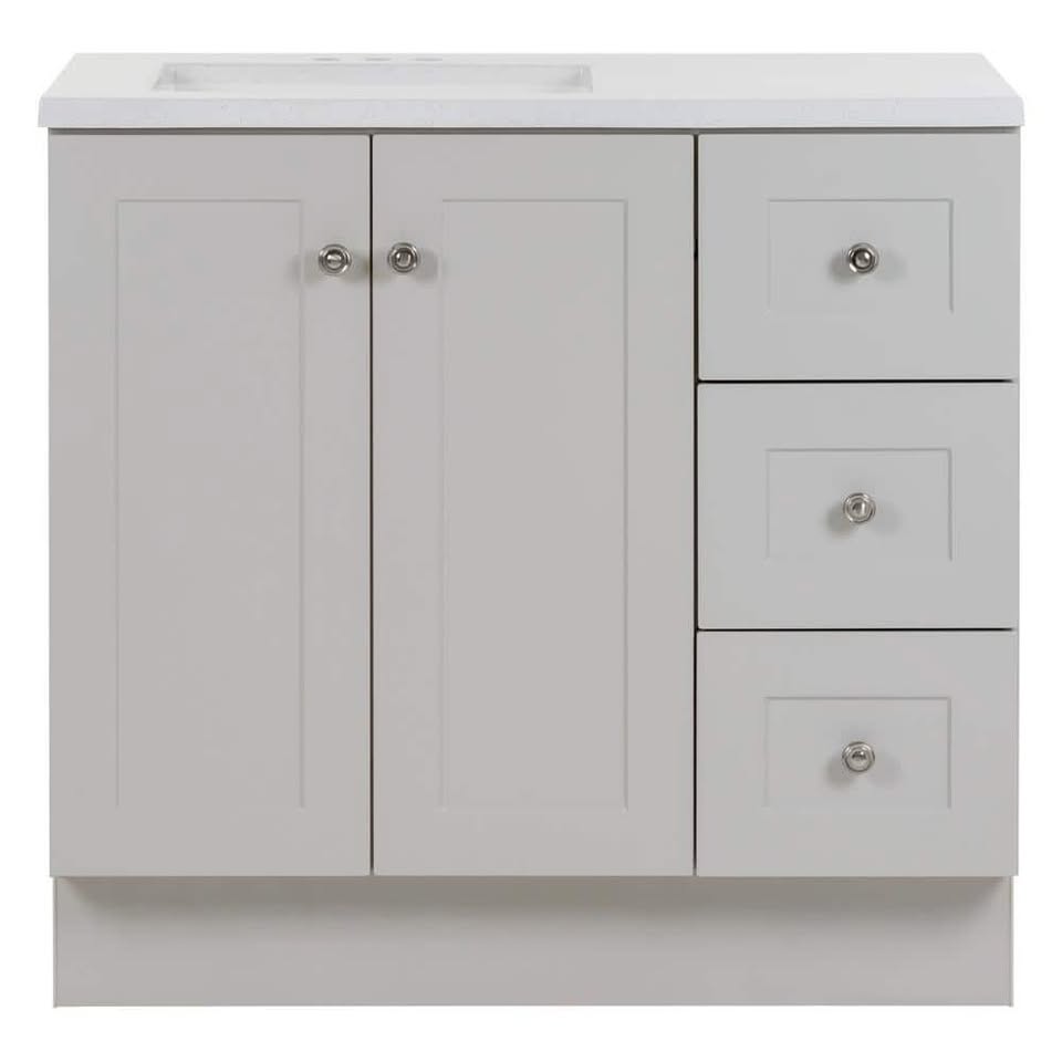 37 in. Pearl Gray Bath Vanity with Top