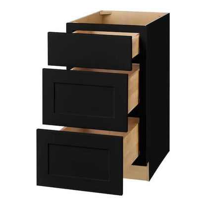 Shaker Drawer Base Kitchen Cabinet in Raven Black