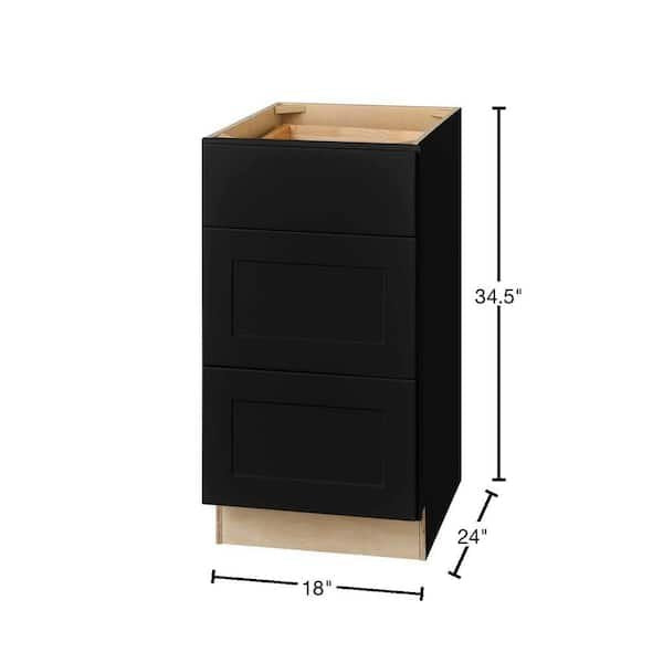 Shaker Drawer Base Kitchen Cabinet in Raven Black