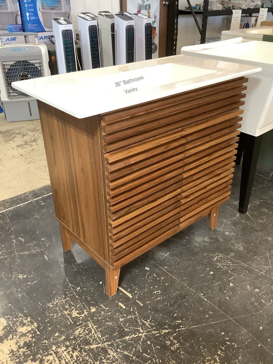 Render Walnut Bathroom Vanity