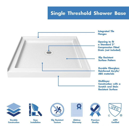 32 in. x 32 in. Shower Base in White