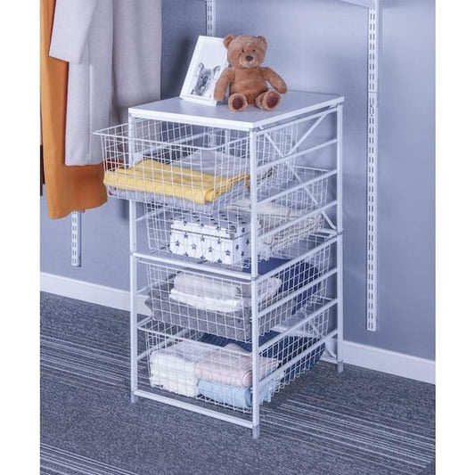 4-Drawer Close Mesh Wire Basket