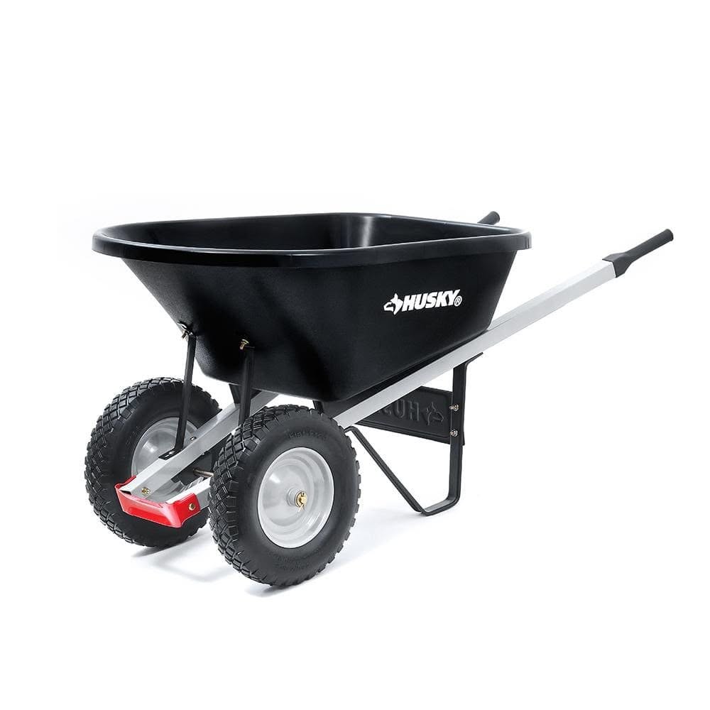 Dual-Wheel Wheelbarrow, Flat-Free Tires