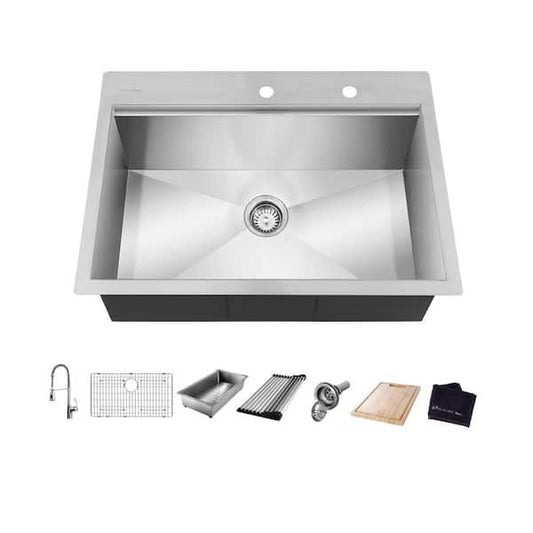 Stainless Steel Workstation Sink w/ Faucet