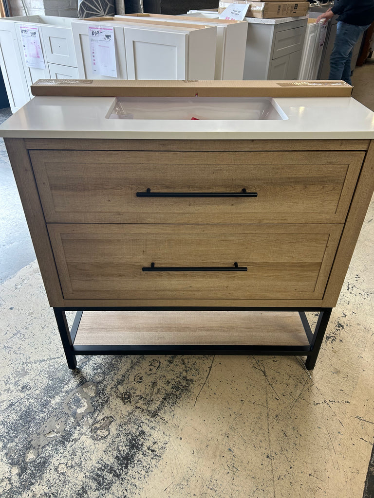 Weathered bathroom vanity