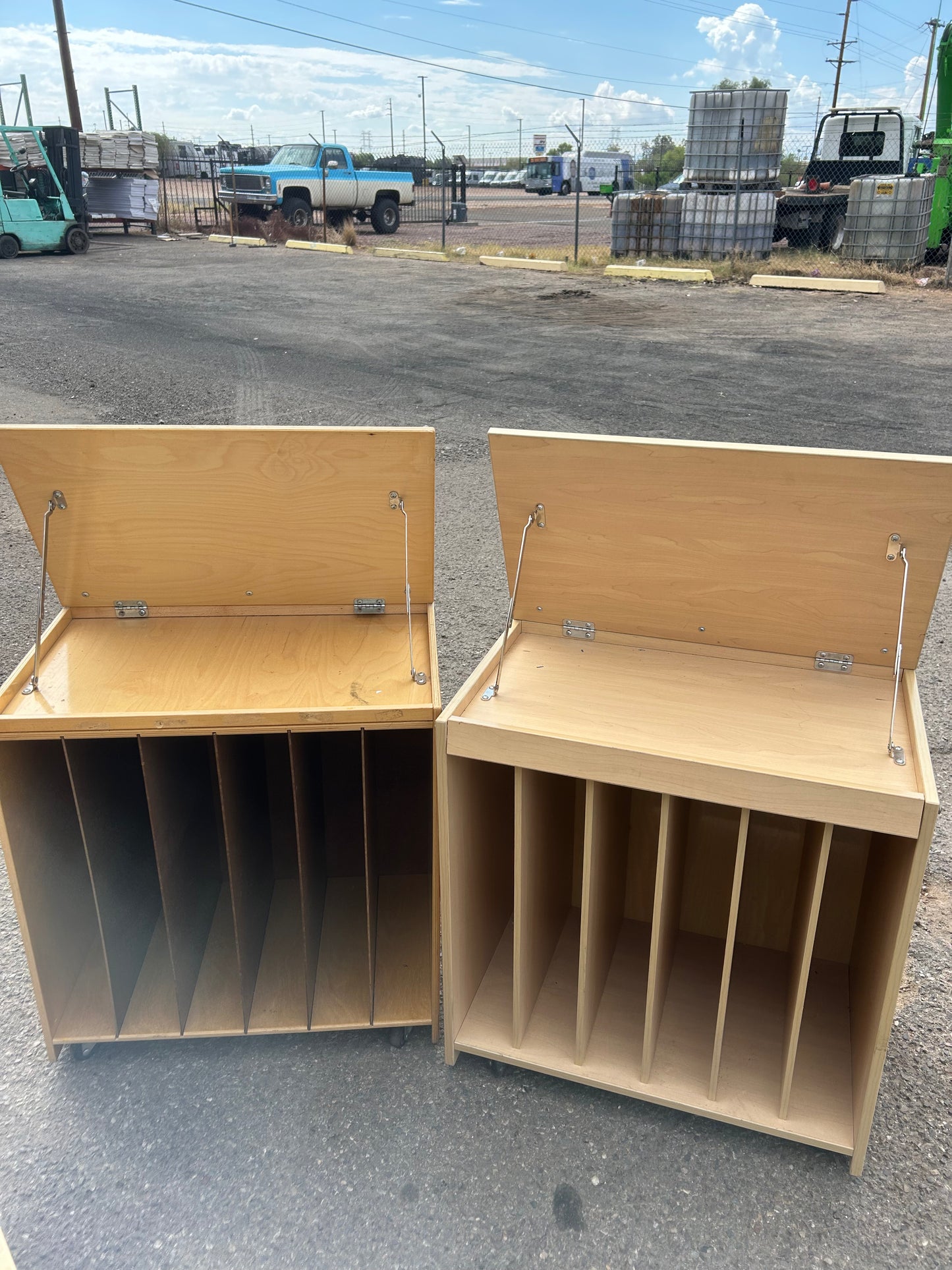 Easel tables with whiteboards