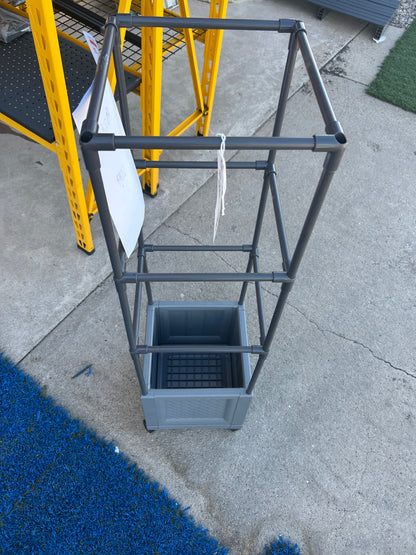 Wheeled resin raised garden bed with 32” trellis tower ￼