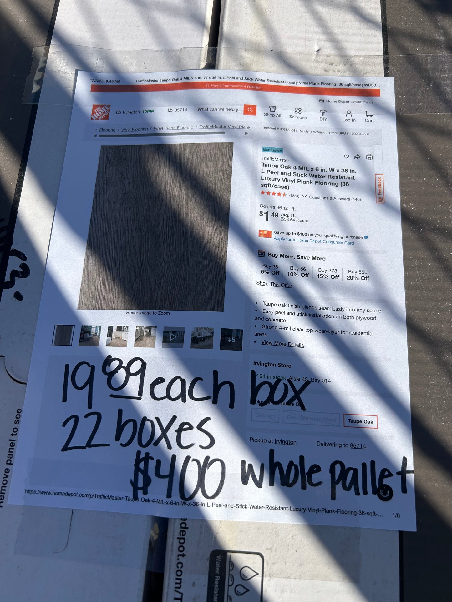 TrafficMaster peel and stick