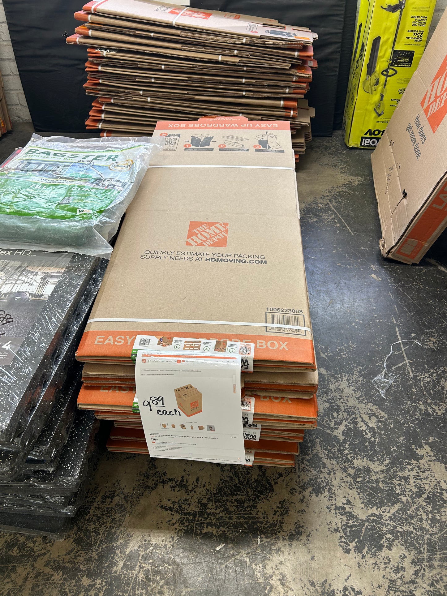 Wardrobe, moving/shipping boxes