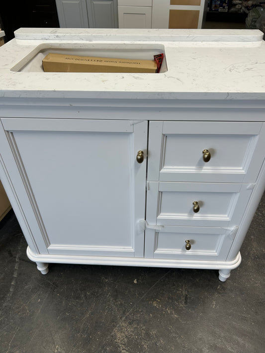Cliveden  single sink, white bathroom vanity