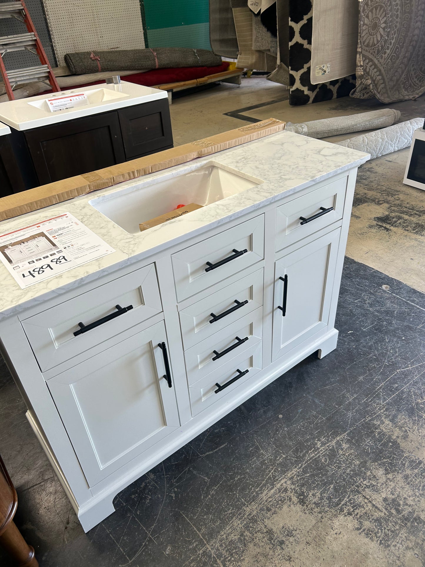 Doveton 48 inch single sink, bathroom vanity ￼