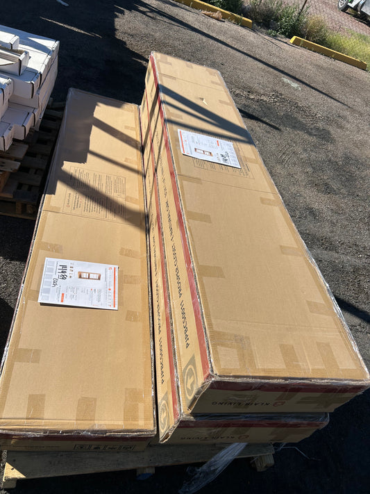 Wood closet system with five shelves