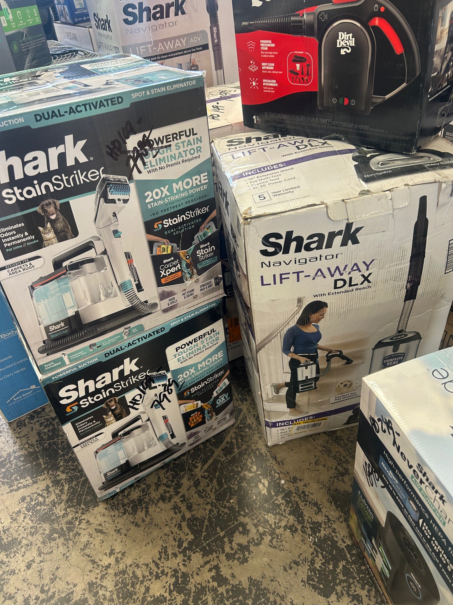 Shark vacuums, and shampooers