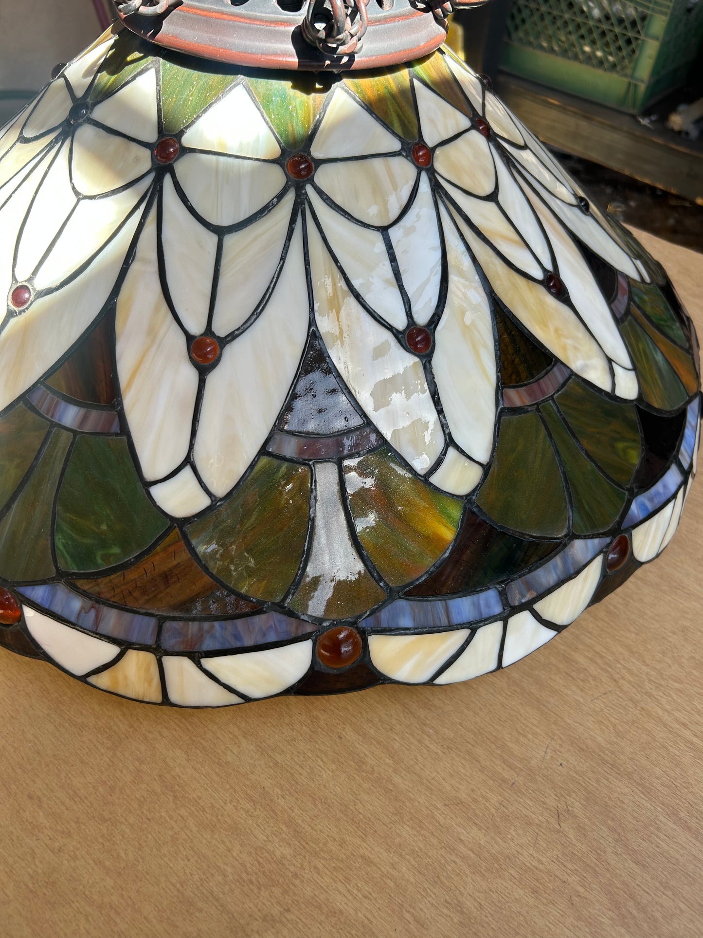Stained glass chandelier