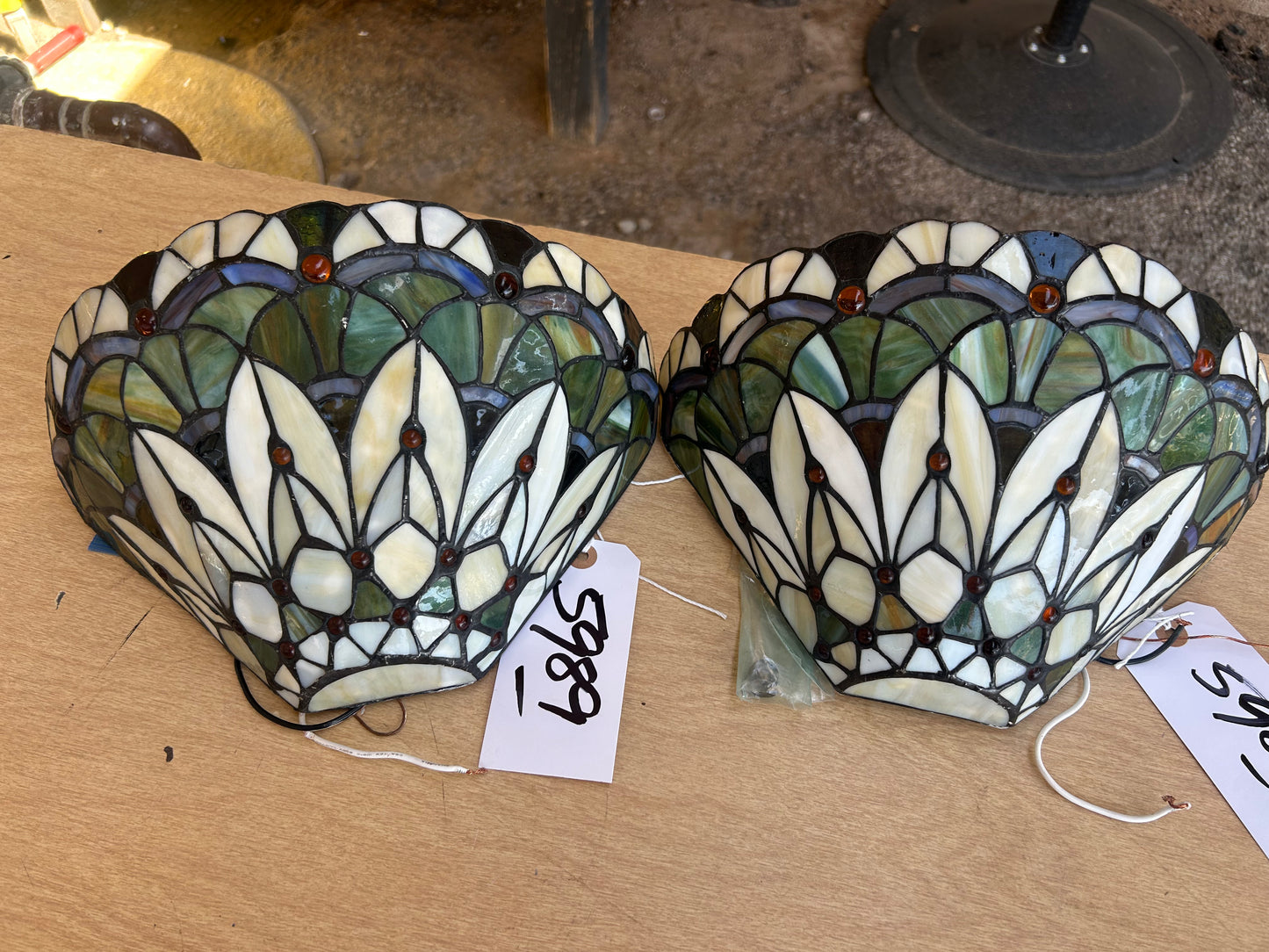 Stained glass sconces ￼