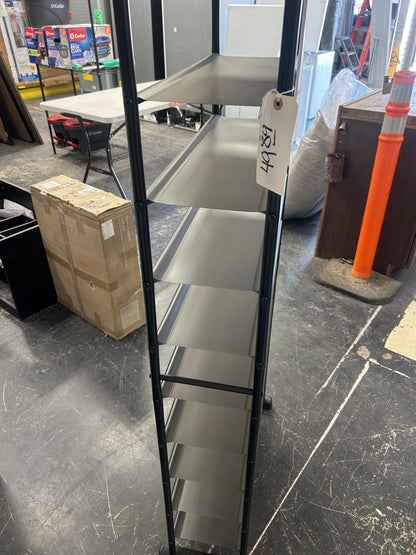 10 tier, black metal shoe rack