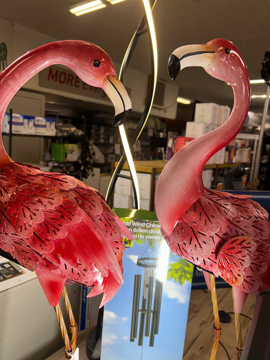 Solar LED flamingo pair