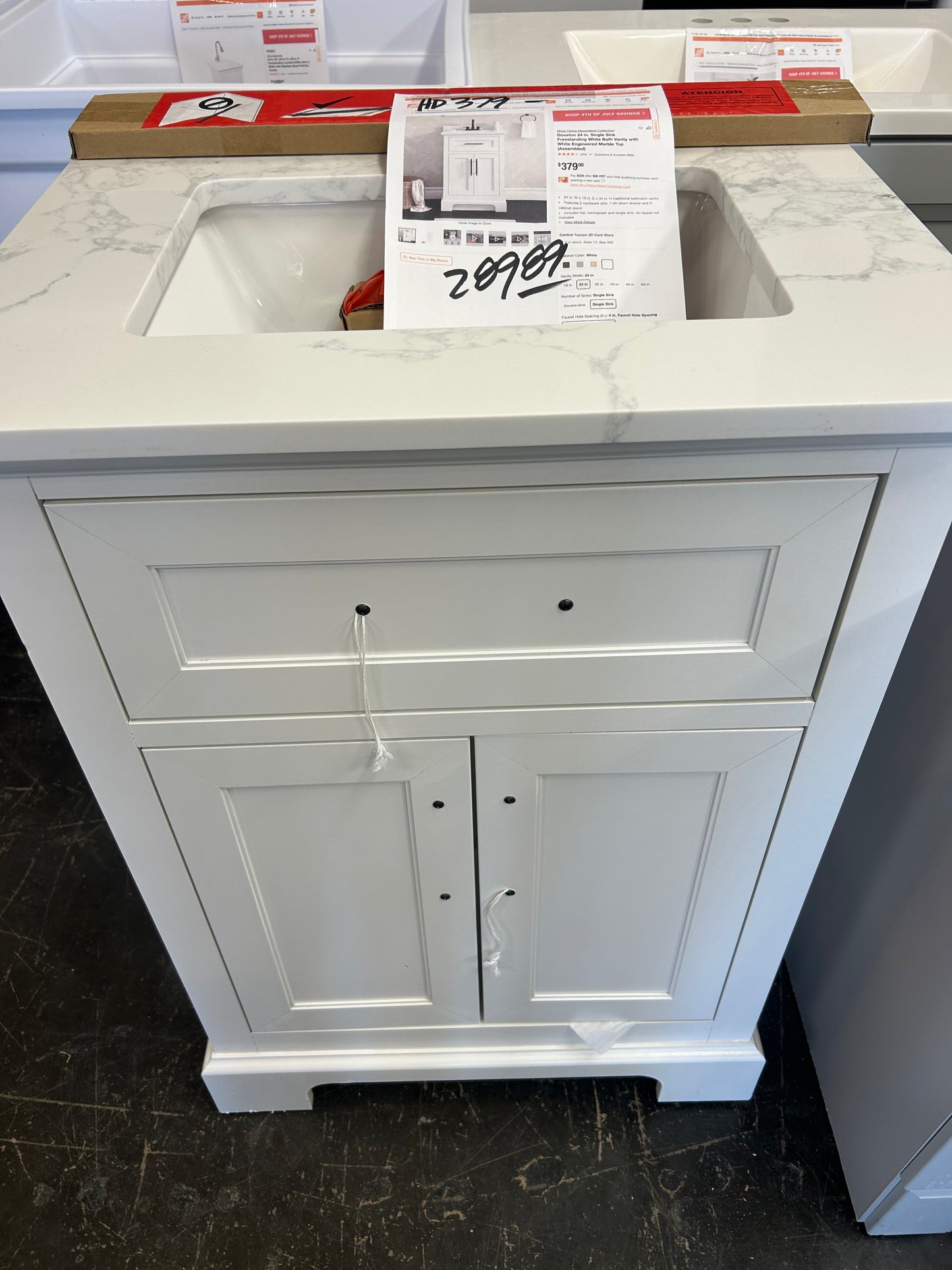 Doveton 24” single sink bathroom vanity