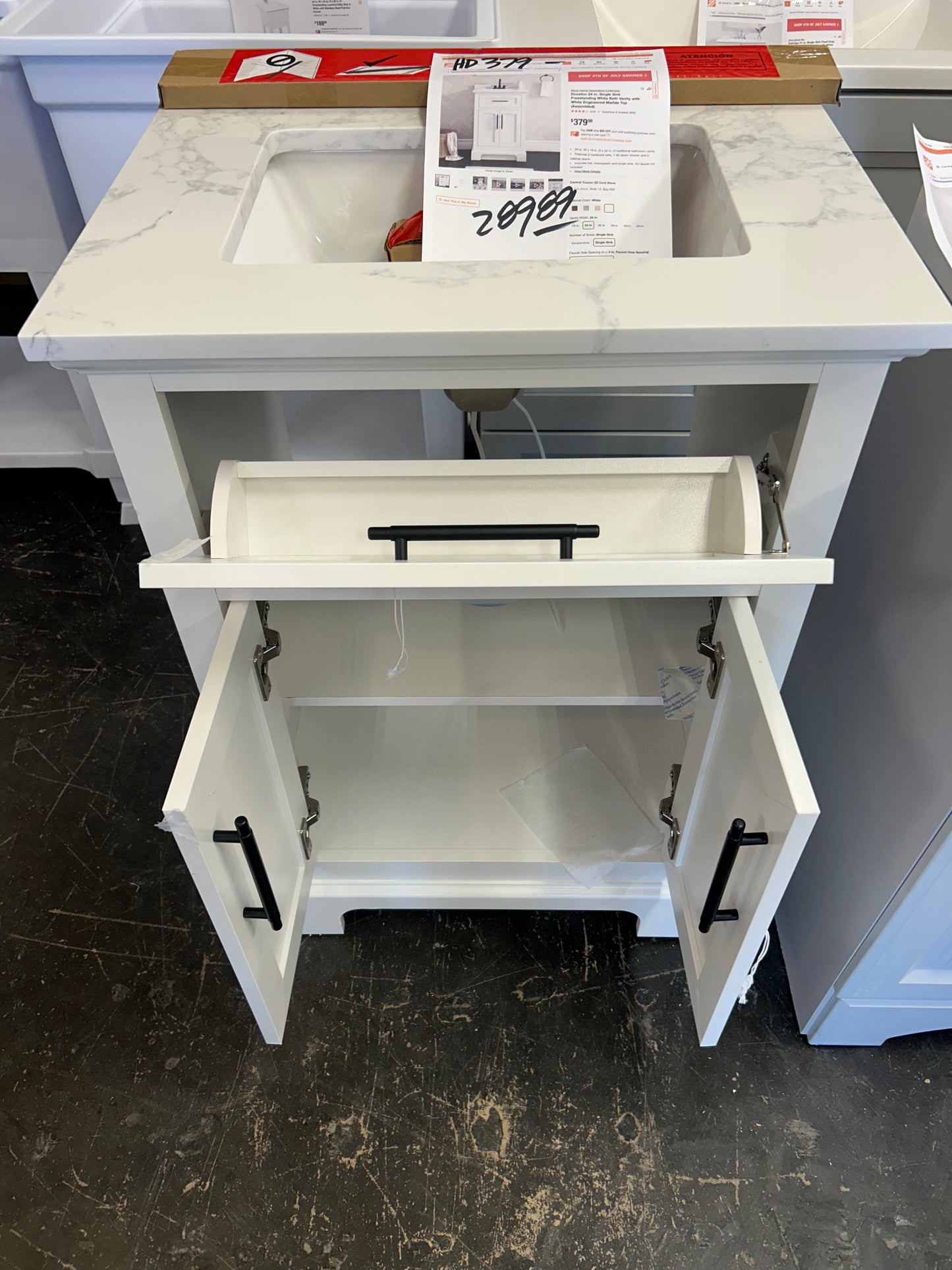 Doveton 24” single sink bathroom vanity