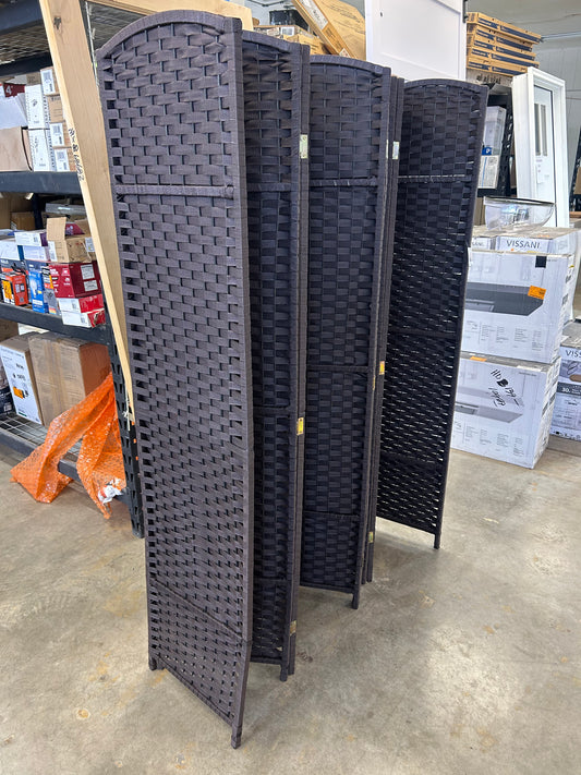 Woven freestanding wall partition