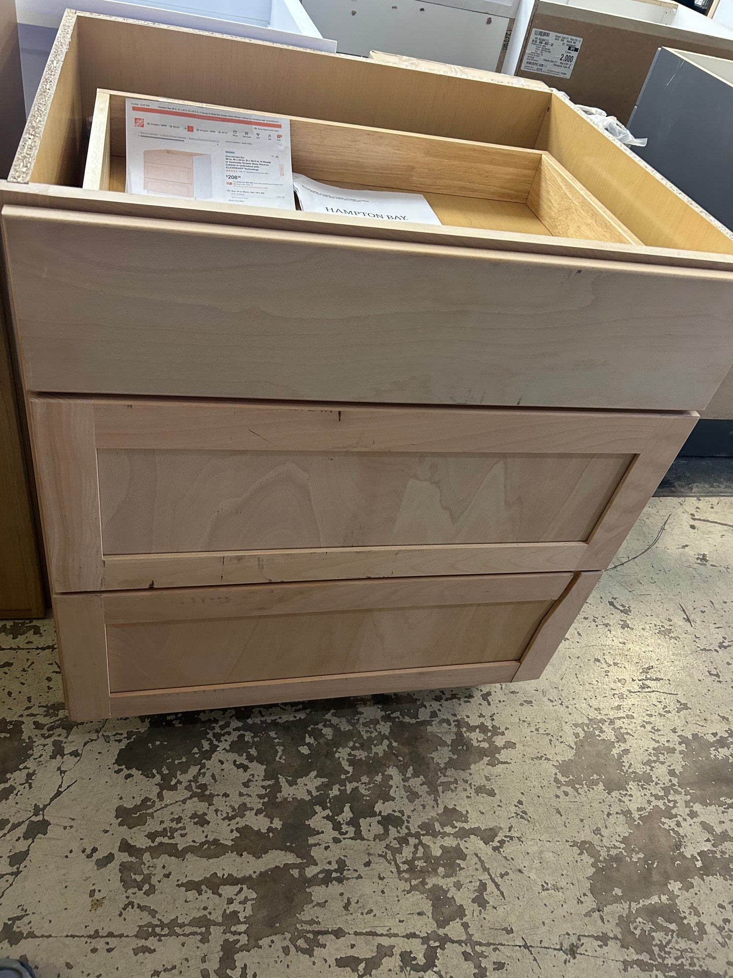 30” drawer base kitchen cabinet
