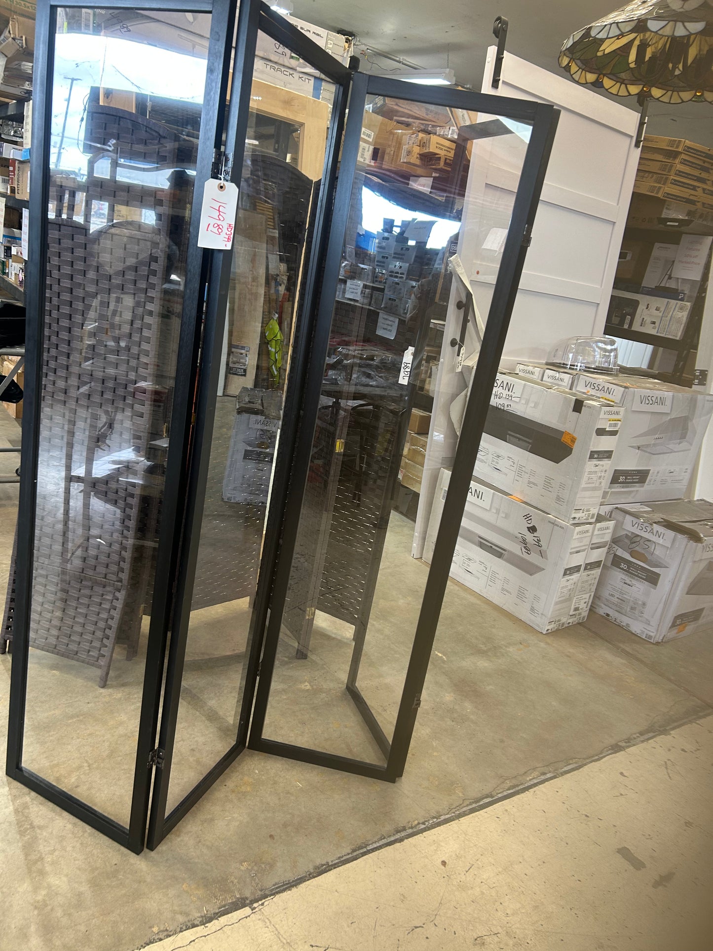 6 foot tall, clear, plastic partition
