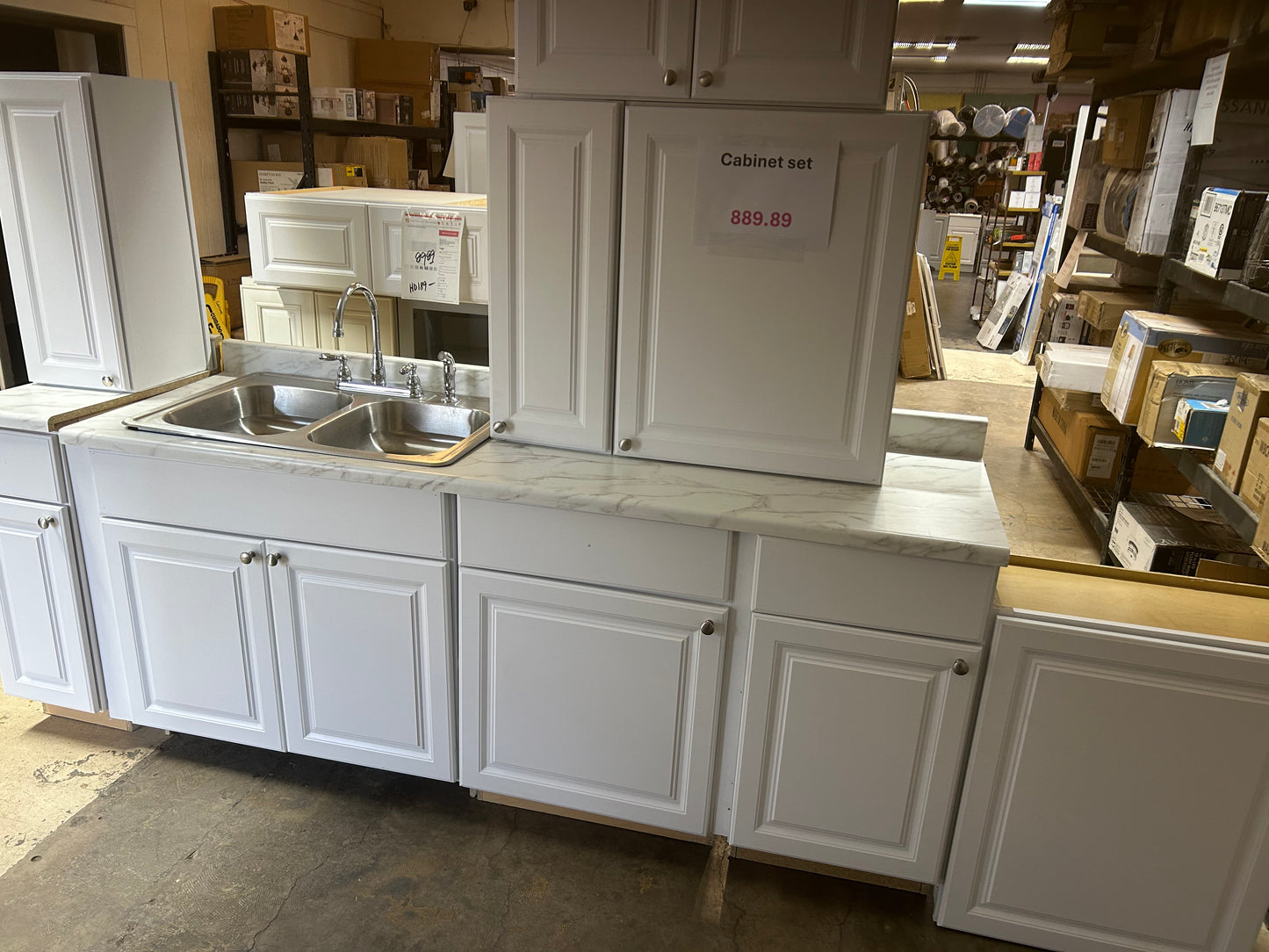 10 piece cabinet set with countertop sink and faucet