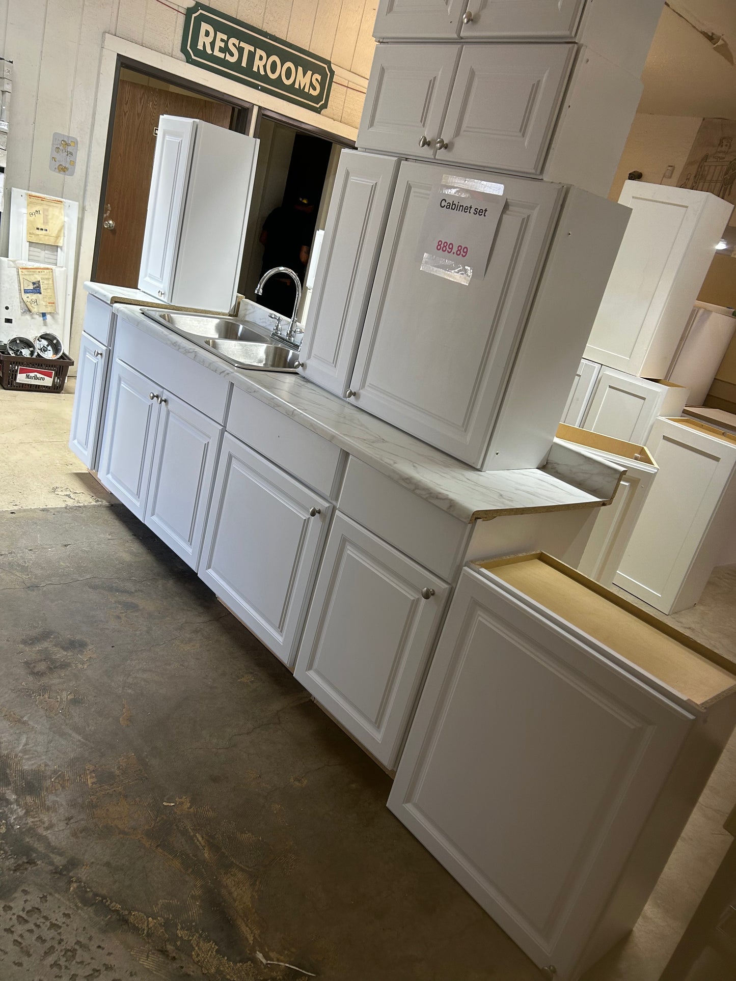 10 piece cabinet set with countertop sink and faucet