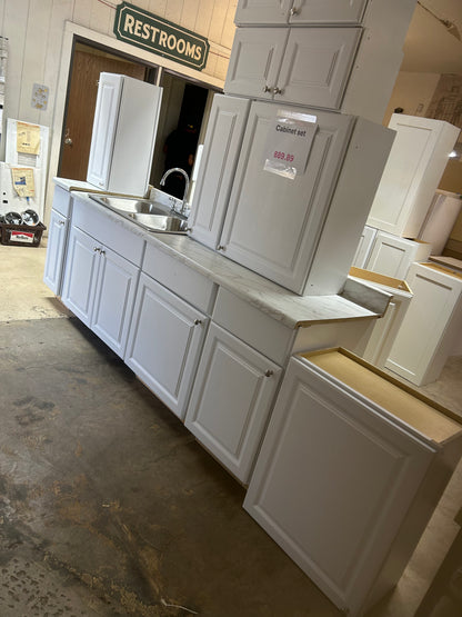 10 piece cabinet set with countertop sink and faucet