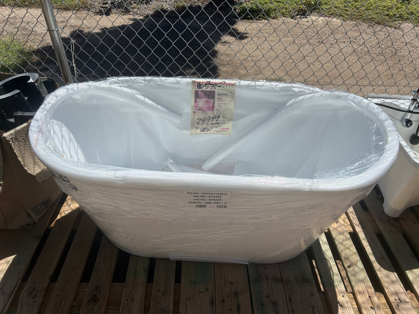 54 inch fiberglass double ended flat bottom whirlpool bathtub