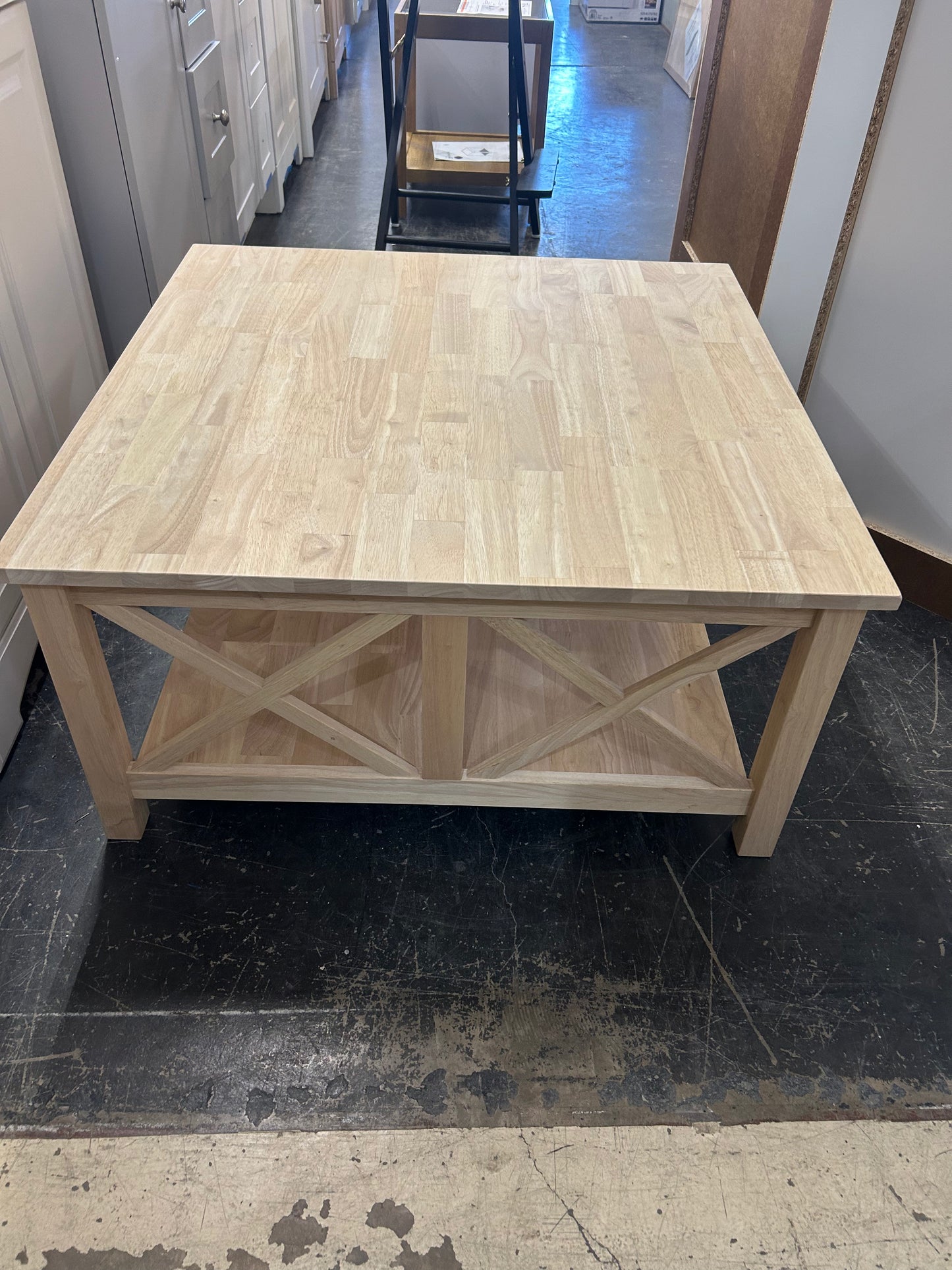 Hampton Bay 36” wood top coffee table