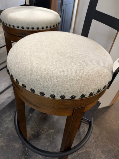 Brown high back wood bar stools ￼