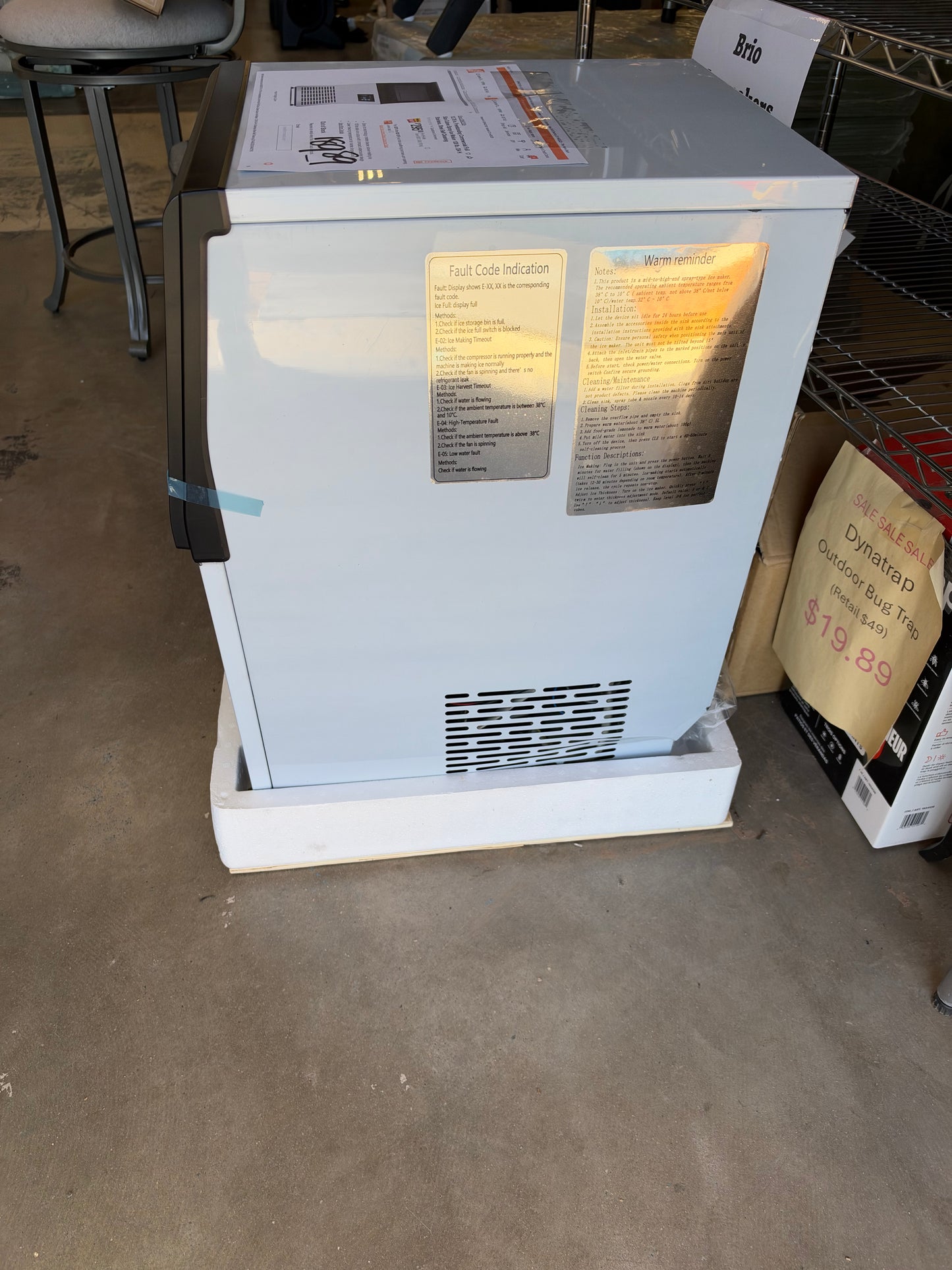 Freezer standing ice maker