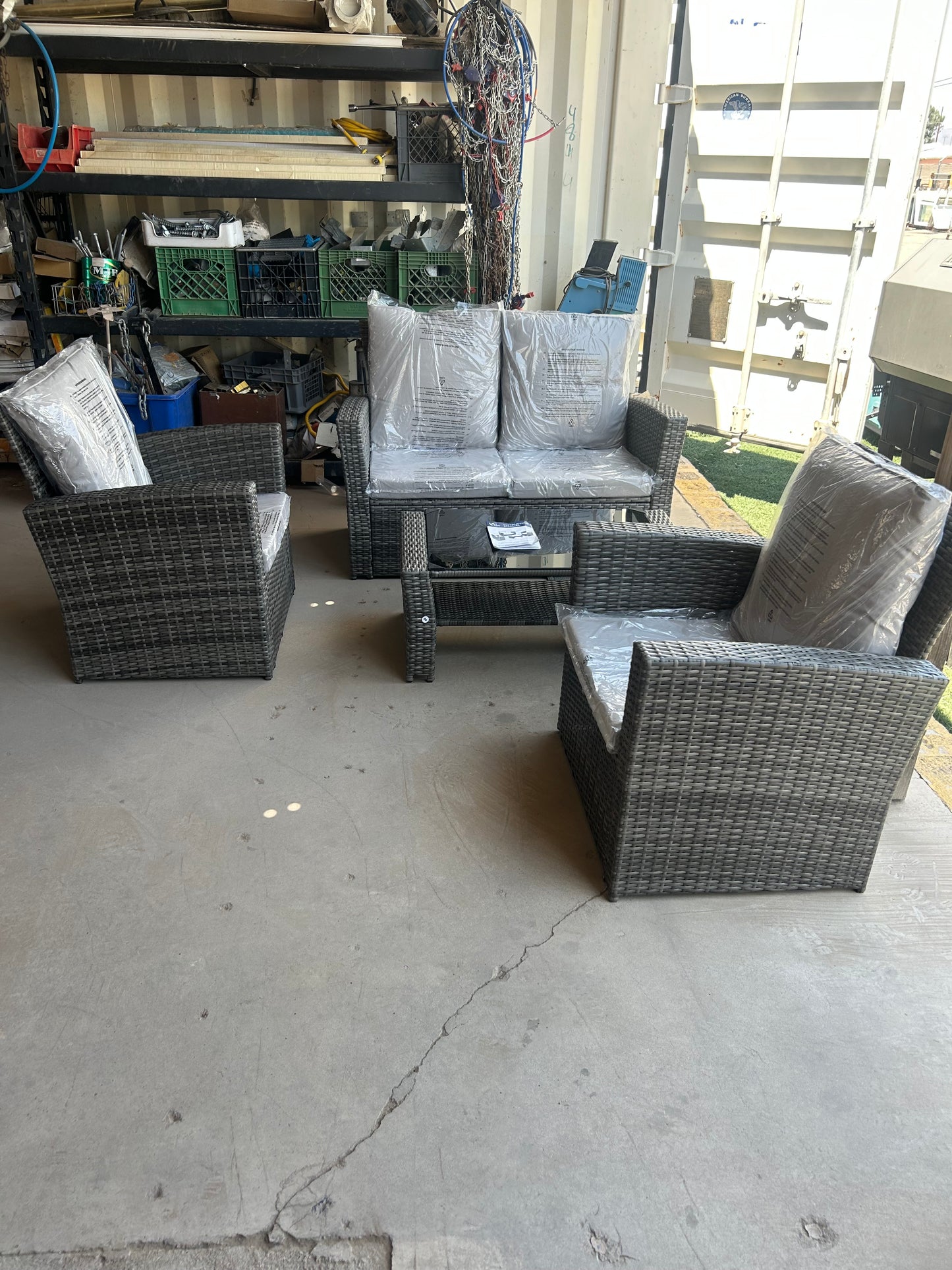 4-Piece Rattan Wicker Outdoor Set